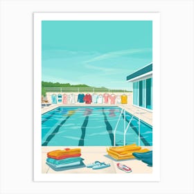 Illustration Of A Swimming Pool Art Print