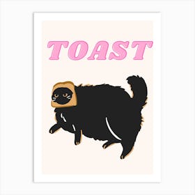 Toast Funny Cat Print Art Print