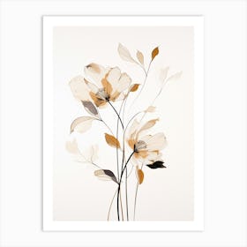 Floral Harmony: Abstract Line Art Poster Art Print