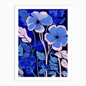 Blue Flower Illustration Petunia 3 Art Print