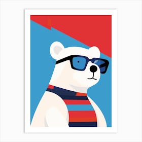 Little Polar Bear 1 Wearing Sunglasses Art Print