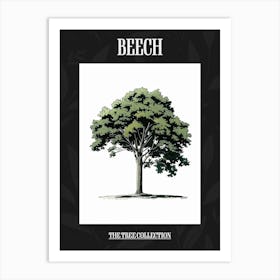 Beech Tree Pixel Illustration 2 Poster Art Print