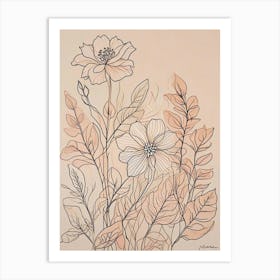 Floral Line Art Print (6) Art Print