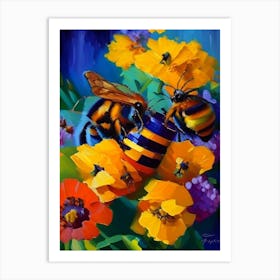 Bees 2 Painting Art Print