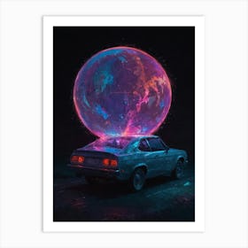 Car With A Globe On Top Art Print