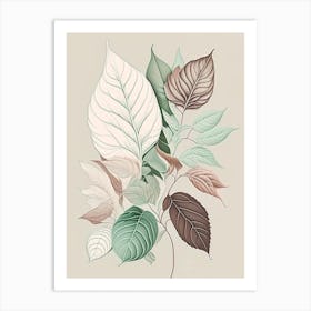 Mint Leaf Earthy Line Art Art Print