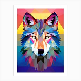 Wolf Geometric Abstract 5 Art Print