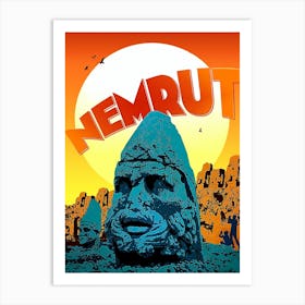 Nemrut, Turkey, Vintage Travel Poster Art Print