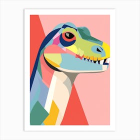 Colourful Dinosaur Saurophaganax 2 Art Print