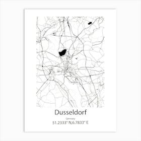 Dusseldorf,Germany Minimalist Map Art Print