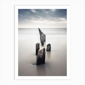 Piers On The Beach Art Print