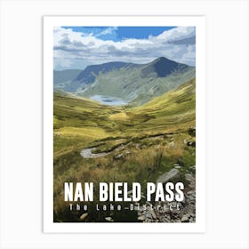 Nan Bield Pass The Lake District Vintage Style Travel Poster Art Print