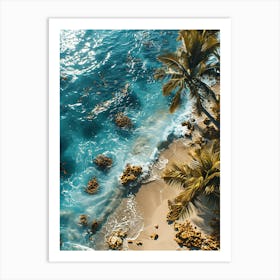 Aerial View Of A Tropical Beach 2 Art Print