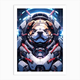 Bulldog In Space 1 Art Print