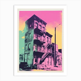 Brooklyn In Risograph Style 2 Art Print