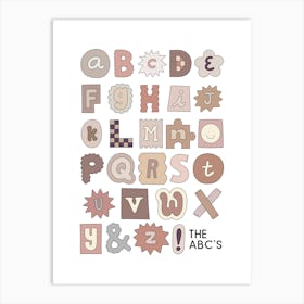 Kids ABCs Chart Pink Art Print