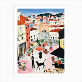 The Food Market In Porto 1 Illustration Art Print