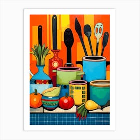 African Cuisine Matisse Inspired Illustration2 Art Print