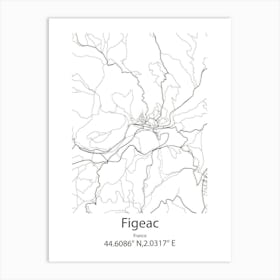 Figeac,France Minimalist Map Art Print