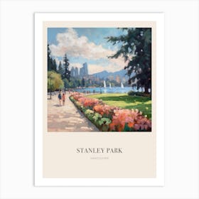 Stanley Park Vancouver 2 Vintage Cezanne Inspired Poster Art Print