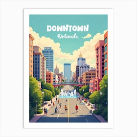 Downtown Orlando Art Print