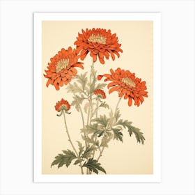 Kiku Chrysanthemum 3 Vintage Japanese Botanical Art Print