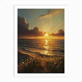 Sunset On The Beach Art Print