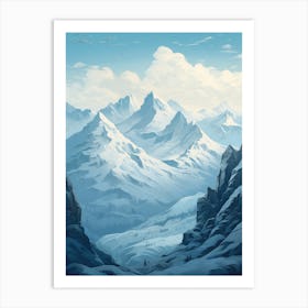 Snowy Mountains Art Print