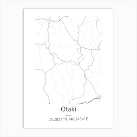 Otaki,Japan Minimalist Map Póster