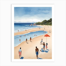 People On The Beach Painting (43) Art Print