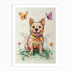 Butterfly Dog Art Print