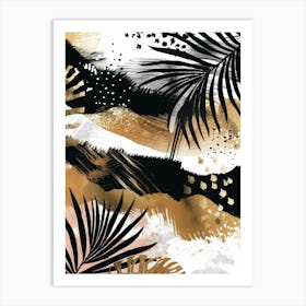 Gold Palm Leaves 4 Art Print