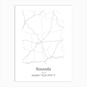 Kouvola,Finland Minimalist Map Art Print