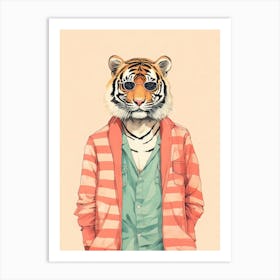 Tiger Illustrations Wearing A Sarong 3 Art Print