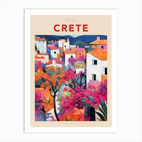 Crete Greece Fauvist Travel Poster Art Print