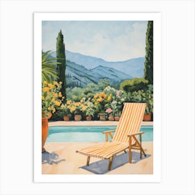 Sun Lounger By The Pool In Lucca Italy 3 Art Print