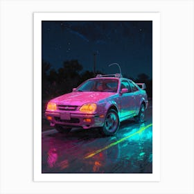 Neon Car 3 Art Print