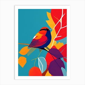 European Robin Pop Matisse 2 Bird Art Print