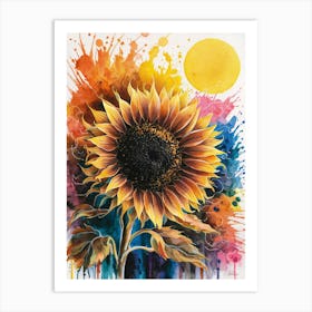 Sunflower, Water Color Painting, Art Art Print