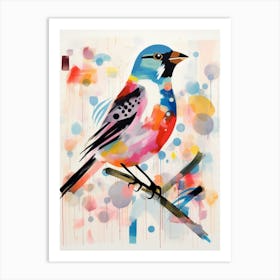 Bird Painting Collage Finch 4 Art Print