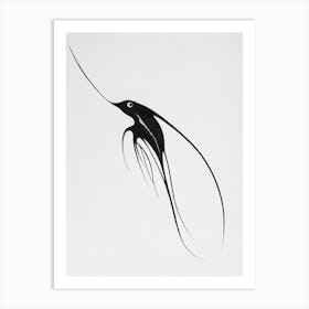 Vampire Squid Black & White Drawing Art Print
