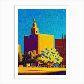 Amarillo, City Us  Pointillism Art Print