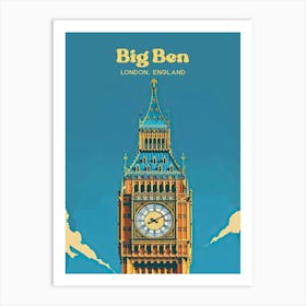 Big Ben London Vacation Art Illustration Art Print