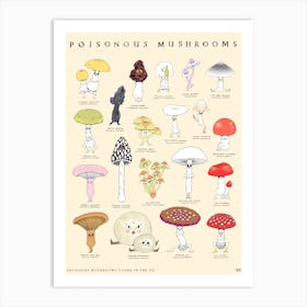 Poisonous Mushrooms Art Print