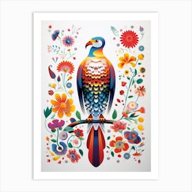 Scandinavian Bird Illustration Falcon 6 Art Print