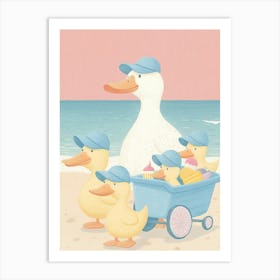 Ducks On The Beach Art Print