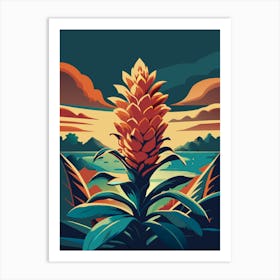 Red Ginger Flower Print Art Print