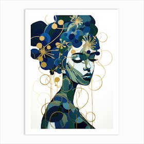 Blue And Gold Art Print