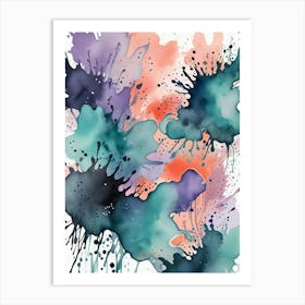 Abstract Watercolor Splashes Art Print (1) Art Print