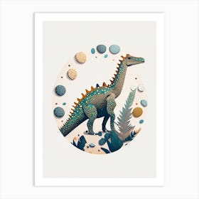 Aucasaurus Terrazzo Style Dinosaur Art Print